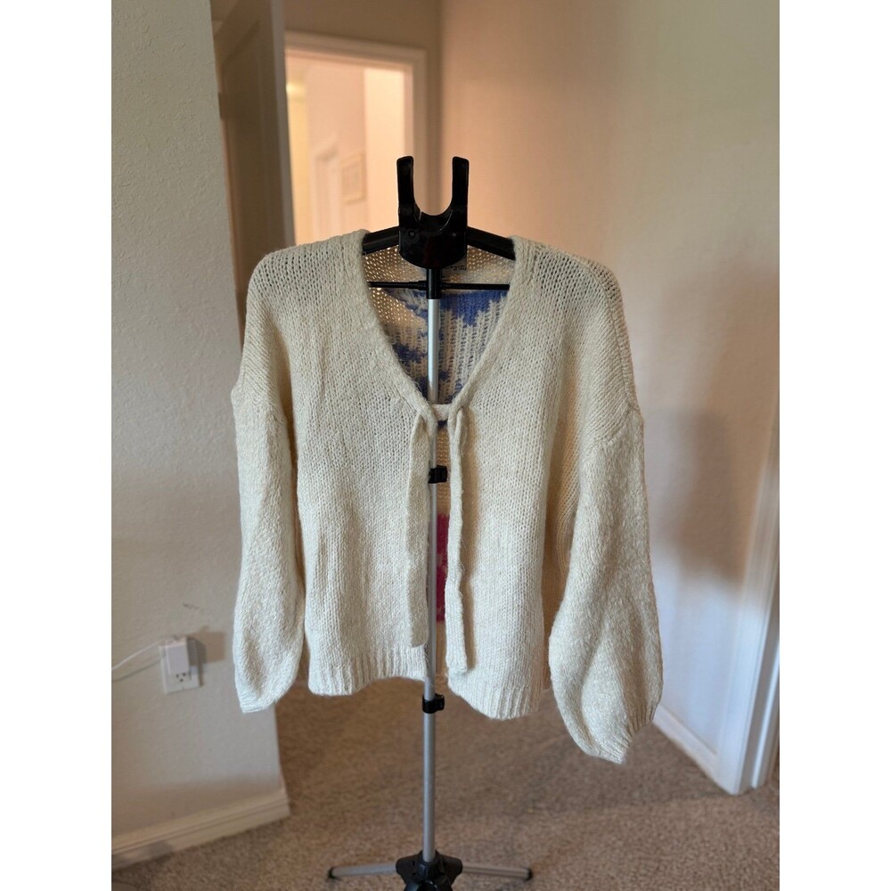 Vintage Havana Beach Club Oversized Tie-Front Sweater One Size - Picture 2 of 8